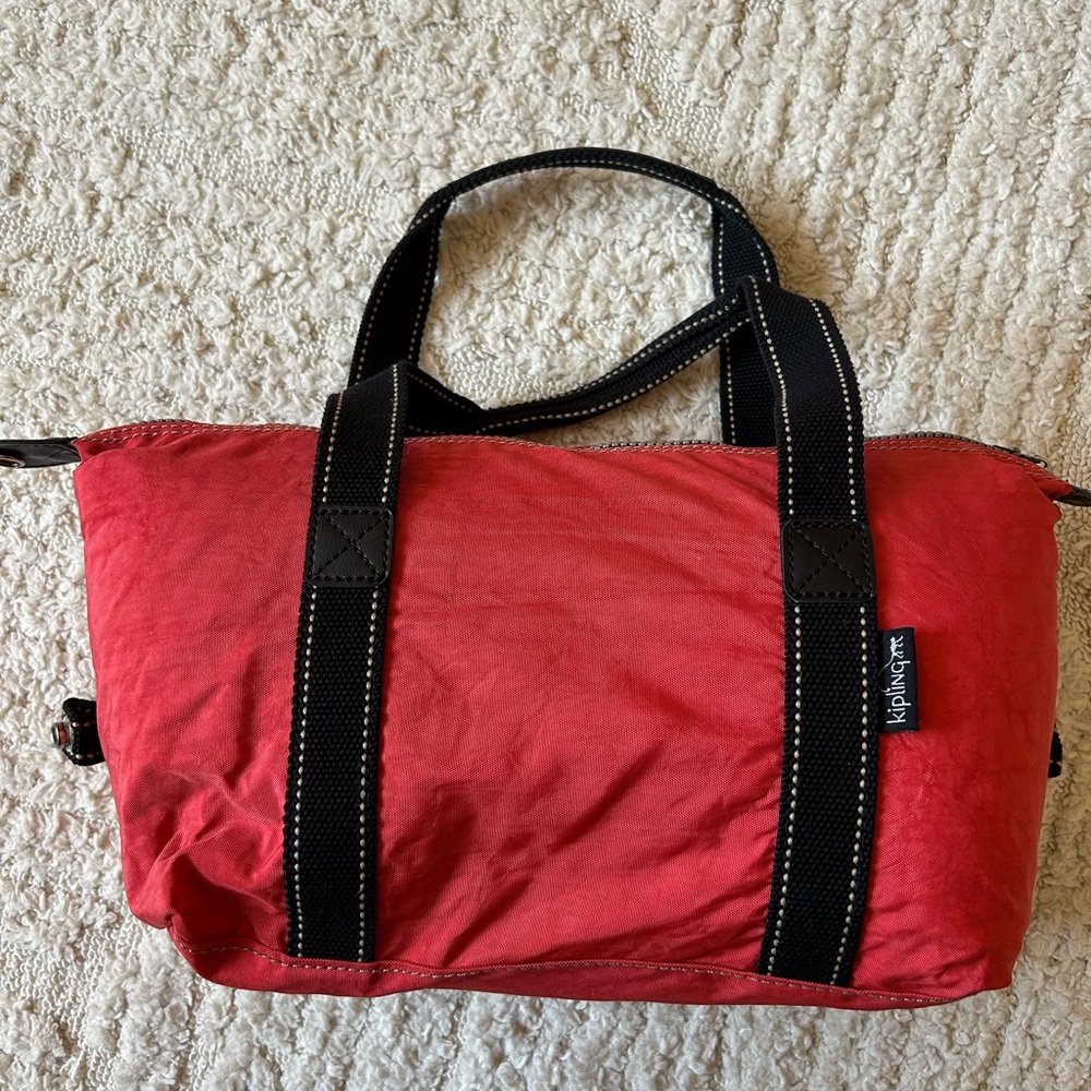 Authentic Kipling Orange Reddish Small Bag With B… - image 4